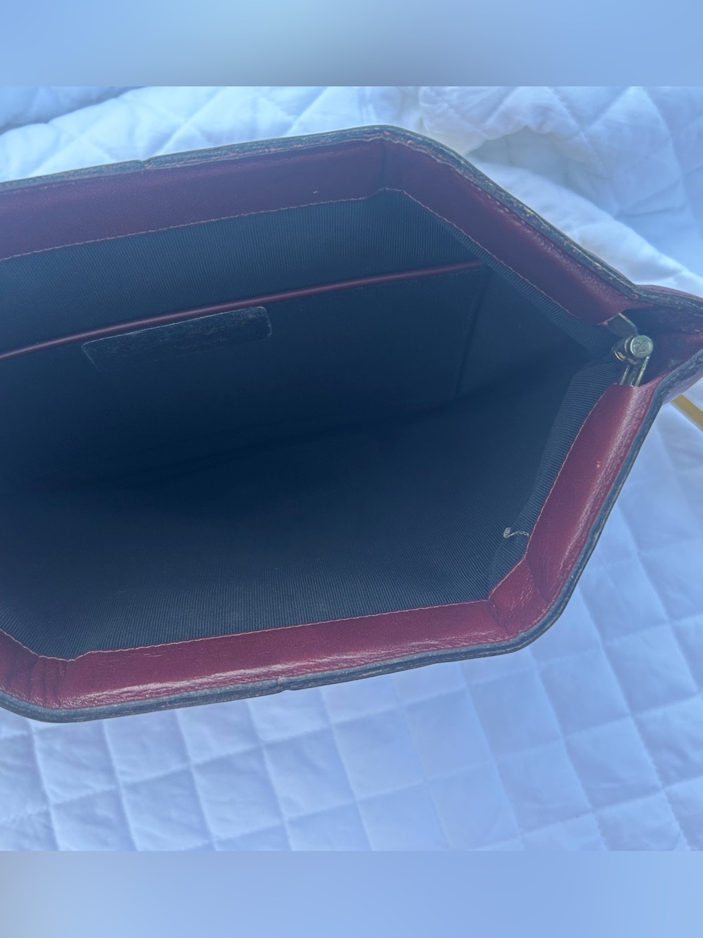 Vintage Burgundy Leather Aigner Clutch - Picture 8 of 14